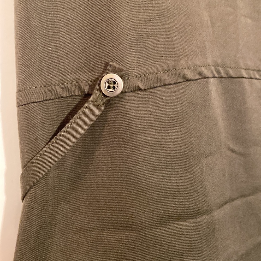 White Stag tank dress. Pin tuck seaming detail. Olive color. Tie front. XL. - Picture 8 of 10